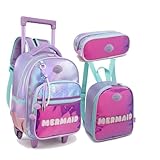 Kit Mochila Infantil Menina Mermaid Lancheira Estojo Garrafa (Lilás)