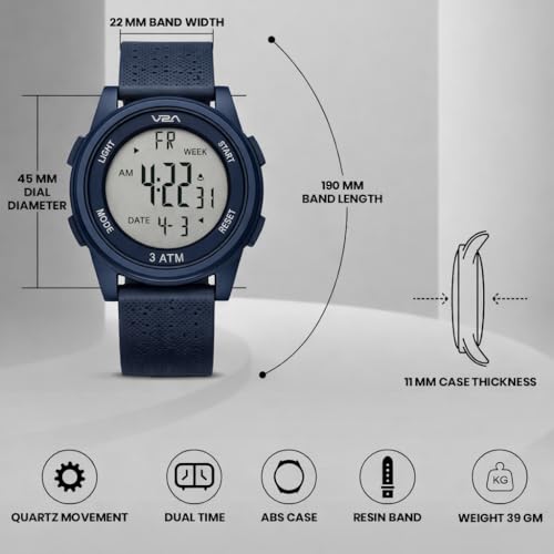 Image of V2A Nova X 2810 Digital Watch for Kids & Teens | Large Easy-Read Display | Alarm Stopwatch Backlight | TPU Sport Strap | 30M Water Resistant | Boys Girls Everyday Watch