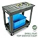 DNA MOTORING 2-Shelf Rolling Utility Cart, 34-1/2x17-1/2x33 Inches, Flat Top 2 Tier Service Carts with Wheels & Storage Handle for Warehouse Garage Hotel School, TOOLS-00570