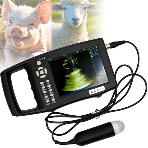 Veterinär Ultraschallscanner Kit,5,6-Zoll-LED-Display, (B, B+B, 4B, B+M, M) 5 Anzeigemodus,Videowiedergabe,Mit 3,5-Mhz-Sonde,für Schweine Und Schafen,Schätzung Anzahl der Föten