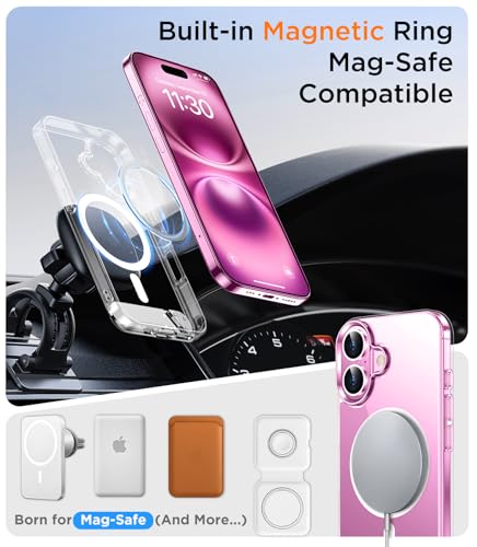 Image of Magnetic Compatible with iPhone 16 Case, [Built-in Invisible Kickstand][Compatible with MagSafe] [Military Grade Shockproof] Slim Thin Phone Case for iPhone 16 6.1 inch