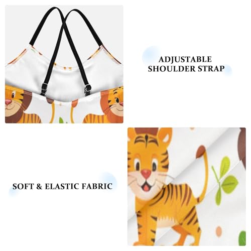 Cute Lovely Tiger Girls One-Piece Swimsuit Beach Bathing Suit3