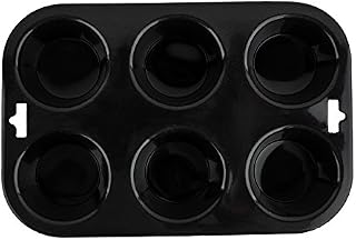 Selecto Bake - 6 Cup Silicone Bun/Muffin Mould - Non Stick Tray Baking (Black)