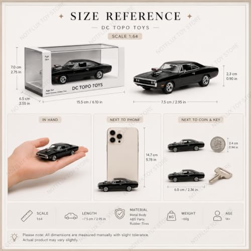 Image of Fast & Furious Toy Car 1:64 Scale Diecast Model Vehicle Metal Body Mini Racing Sports Muscle Car Collectible for Kids Boys and Car Collectors