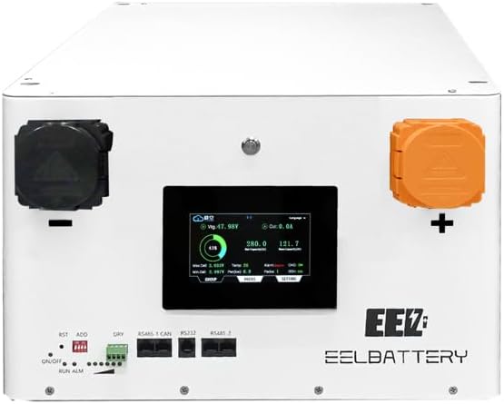 EEL 48V JK 280Ah LiFePO4 White Battery Box Metal Case Built-in JK BMS 2A Active Balance with 4.3 LCD Screen perfer for RV,Solar System,Backup Power,Home Energy Storage
