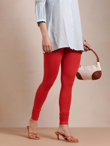 Image of TWIN BIRDS Tailored Cut and Classic Fit Super Stretchable Elastane Fabric Churidar Leggings for Women