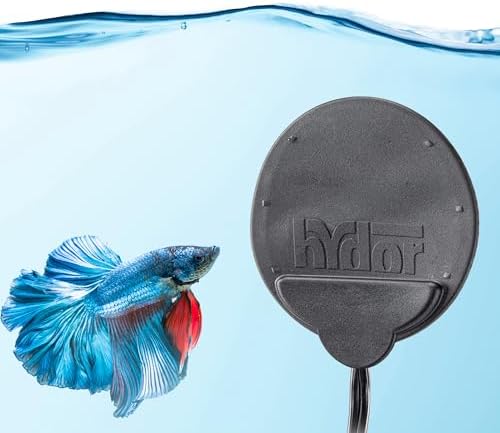 Hydor Betta Bowl Slim Fish Tank Heater, 4-watt, Measures 3" Round, Black; for Tanks 1-2.5 gallons