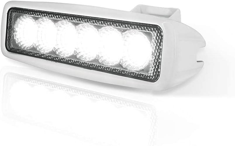 THALASSA 12/24V Dual Color Marine LED Spreader Flood Deck Light for Boat IP67 DC 10-30V with 316L Stainless Steel Bracket, White or Black Housing Waterproof Deck Lights