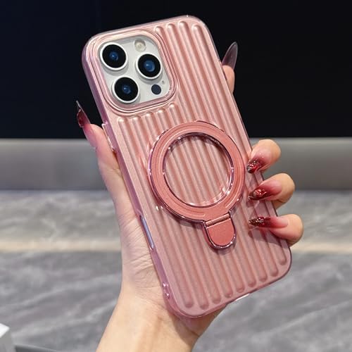 Coque iPhone 14 Pro Max rose chic avec anneau support