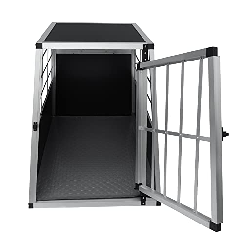 Auto Hundetransportbox große Einzelbox Hundebox Transportbox Gitterbox Fahrzeugbox Kofferraumbox Katzen Hunde Aluminium Trapez
