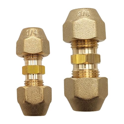 2Pcs Brass Pipe Extension Joint Connector for 1/4