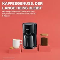Severin Filterkaffeemaschine mit Thermokanne, Kaffeemaschine für bis zu 8 Tassen, ansprechende Filtermaschine mit Isolierkanne, Single, schwarz, 1 Liter, KA 9306 – Ansicht 4
