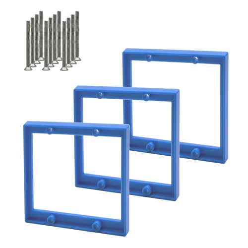 1/4” Double Gang Receptacle Outlet Box Extender,Blue Electrical Outlet Extender for Electrical Outlet Box,A Great Helper for Outlet Box Adjustments,3Pack