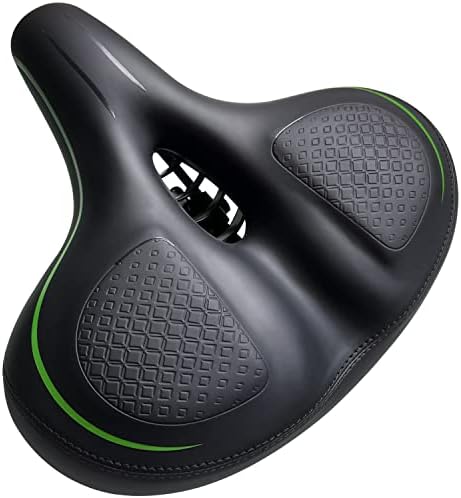Comfortable Bicycle Seat, Bicycle Seat Cushion for Men Women with Memory Foam Padded, Waterproof Saddle Universal Fit for Stationary/ Peloton Spin Bikes /Exercise/Indoor/Mountain/Road/City Bikes