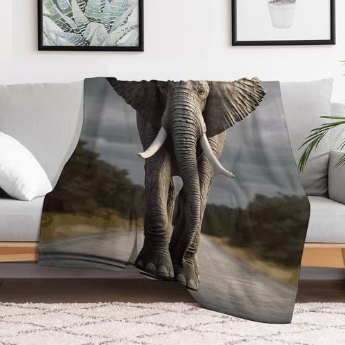 Couverture éléphant plaid doux en flanelle, le cadeau de lit idéal - 6