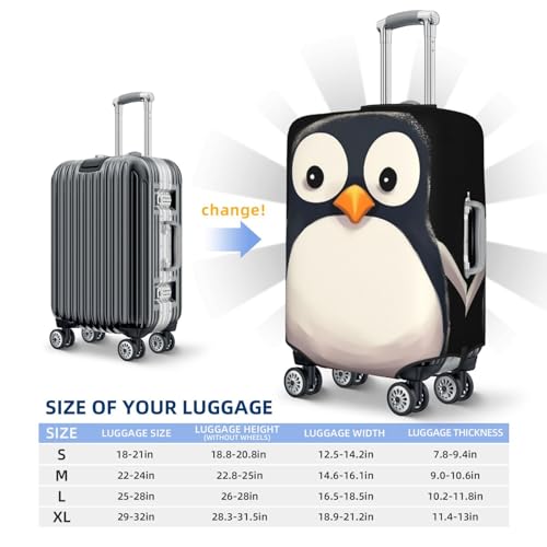 Cute Penguin Luggage Covers for Suitcase Washable Suitcase Cover Fashion Stretch Suitcase Protector Cover Anti-Scratch Baggage Covers Fit 18-32 Inch Luggage X-Large2