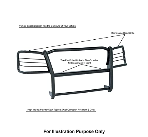 Image of BLACK HORSE 17GT25MA Black Grille Guard Compatible with 2003-2006 Chevrolet Silverado 1500 /2007-2007 Chevrolet Silverado 1500 HD Classic