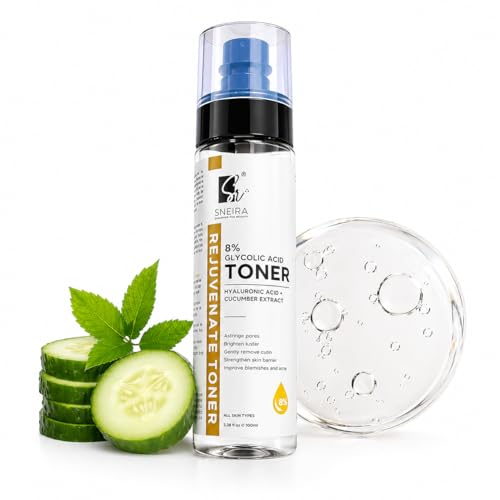Image of 8% Glycolic Acid Toner 100 ml, Hydrating Face Mist Toner Enriched with Hyaluronic Acid & Cucumber Extract For Exfoliating Glowing Skin, Pores Tightening, Korean Beauty Secrets For Women & Men