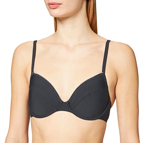 ESPRIT Damen Soft Stripes Fashion Underwire Bra B gel BH, Dark Grey, 80 /...