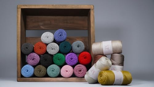 Makromecity, Polyester Macrame Cord 2mm x 125 Yards (375 feet) 2mm Polypropylene Macrame Cord Crochet Macrame Bag Cord Crafts for Wall Hangings, Bags, Underplate, Rug (1, Ecru)