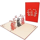 Favour Pop Up® - 3D Glückwunschkarte zur Hochzeit. Ein filigranes Kunstwerk, dass beim Öffnen mit einem Hochzeitspaar unter Rosenstrauch überrascht. TW016 …