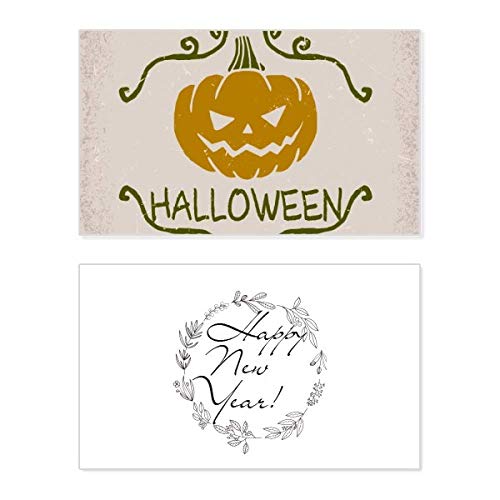 Tarjeta de felicitación de año nuevo con calabaza para desear un próspero ciclo con originalidad