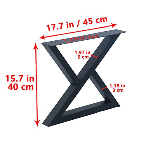 Image of MBQQ 2 Pcs Furniture Legs Rustic Decory Triangle Shape Table Legs,Heavy Duty Metal Desk Legs,Dining Table Legs,Industrial Modern, DIY Iron Bench Legs(H15.7 inchxW17.7 inch)