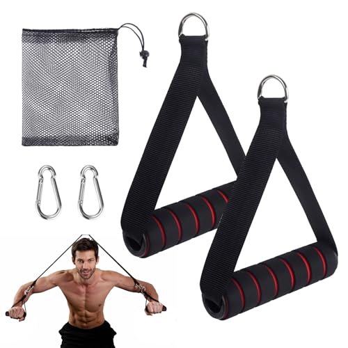 2 Stk Einhandgriff Kabelzug,Kabelzug Griffe, Fitness Griffe für Fitnessbänder oder Klimmzug Bänder,Kabelzug Griff, Schweißresistente Griffe für Kraftstation,Fitness Zubehör für Seilzug Trizeps Übung
