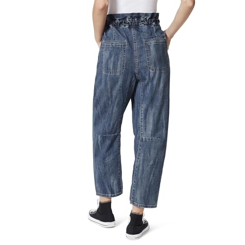 Women's Barrel Drawstring Paper Baggy Utility Crop Standard3