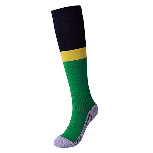 DECDEAL Meias de futebol de juventude absorvente bezerro proteção futebol meias meias esportes meia