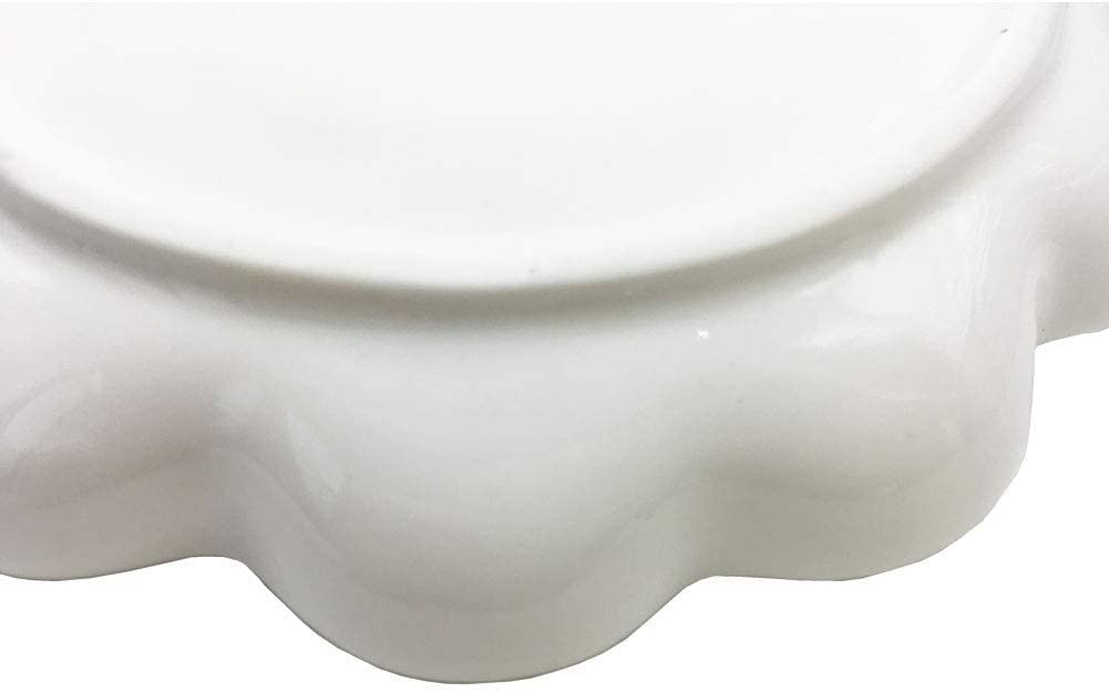 BATLAM Porzellan-Keramik-Palette, gemischtes Tablettbrett (Blumen-Mischpalette 5,6 Zoll / 14,5 cm) (Color : Flower Mixing Plate 7well 6.5") (Flower Mixing Plate 7well 6.5")