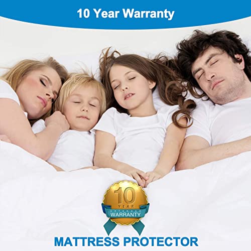 Grt King Size Quilted Fitted Mattress Pad, 100% Waterproof Breathable Mattress Protector, Noiseless Hollow Cotton Mattress Topper, Fits Up To 21" Deep, Dust Proof #TOP6