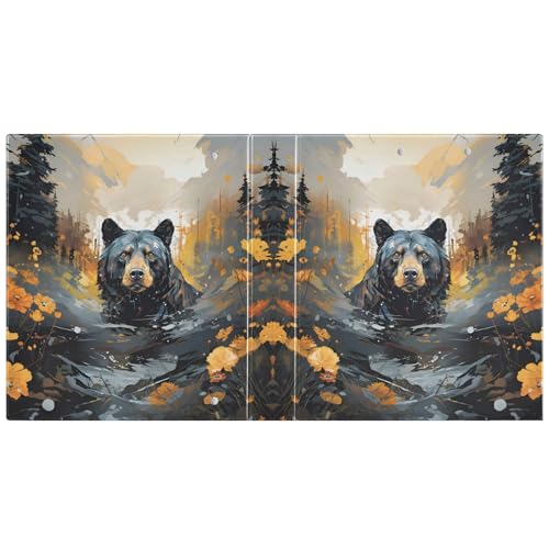 Image of 3 Ring Binder 1.5 Inch D Rings with Clipbaord Binders Black Bear Customizable