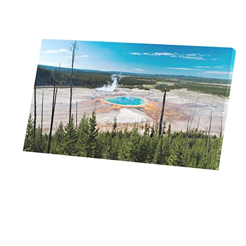 Tableau Décoratif Parc Yellowstone Grand Prismatic Spring Toile Imprimée 60x107cm