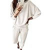 PRETTYGARDEN Women’s Fall Fashion Outfits 2 Piece Sweatsuit Solid Color Long Sleeve Pullover Long Pants Lounge Set