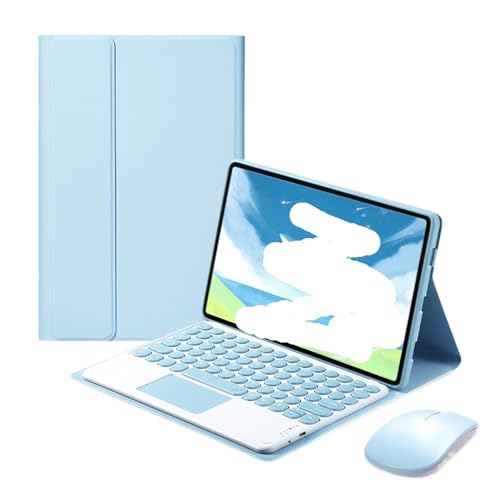 Étui pour clavier iPad 10.9 pouces universel bleu avec souris Bluetooth