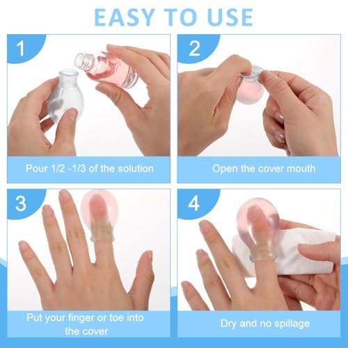Image of HANNEA 4Pcs Finger Soaking Cups, Waterproof Finger Protector for Recovery and Treatment, Reusable Silicone Finger Cover for Soaking, Wound Care, and Nail Treatment, Szie S