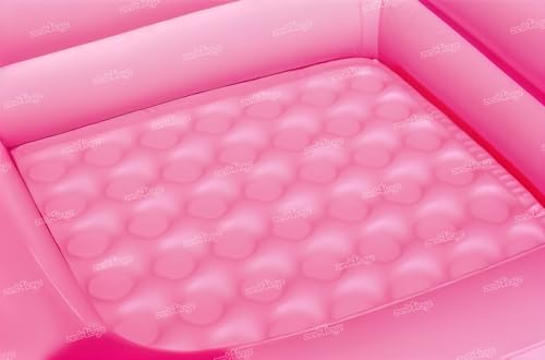 Image of Zest 4 Toyz Bathtub Swimming Pool for Kids Inflatable Pool Outdoor Water Pool Bathtub Baby Bathing Swimming Tub for Kids 0-3 Years 90L x 90W x 23H cm (Pink)