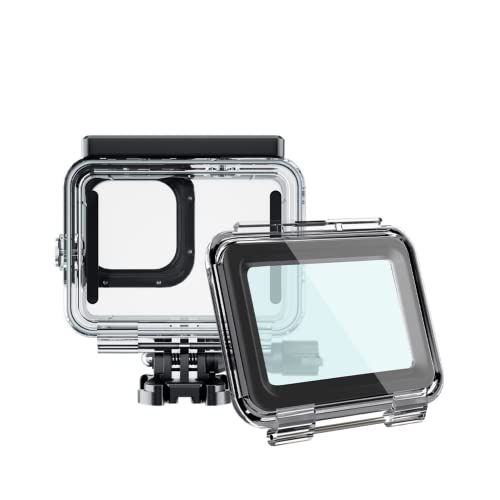 REYGEAK Boîtier étanche pour Gopro Hero 11 10 9 noir, 50 m de plongée sous-marine transparent avec support à dégagement rapide pour caméra d'action GoPro HERO11 10 noir