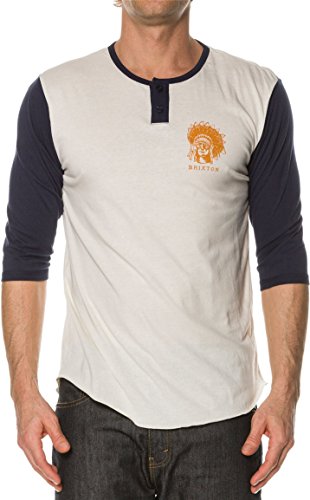 Brixton Men's Crow Three Quarter Sleeve Henley Shirt