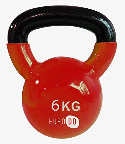 EURODO (1 pieza) Pesa Rusa de Neopreno Roja 6 kg Kettlebell de...