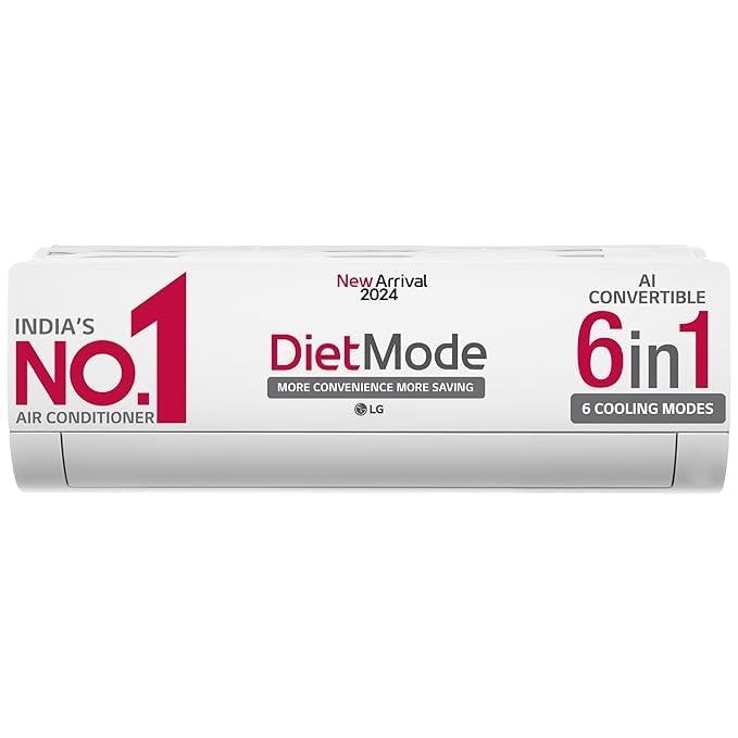 Image of LG 1.5 Ton 3 Star DUAL Inverter Split AC (Copper, AI Convertible 6-in-1 Cooling, 2 Way Swing, HD Filter with Anti-Virus Protection, 2024 Model, TS-Q18TNXE2, White)