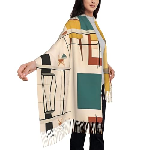 Écharpe moderne du milieu du siècle longue et douce taille unique - 4