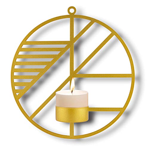 Wall Candle Holder Set Of 2, Gold Metal Sconce Tealights Holders For Christmas Small Pillar Candles Wall Décor For Living Room Dining Wedding Decoration #TOP1