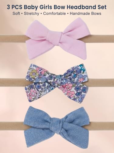 Image of POLKA TOTS Baby Hairbands for Kids Girl | Cute Stretchable Hair Bands for Baby Girls | Kids Hair Accessories | Elastic Infant Hairband | Toddler Hair Clips (Pack of 3)