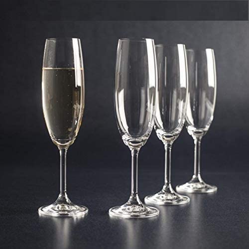 MZP Italin Premium Luxury Wine Glass - Ideal for White or Red Wine Party Glass, Whisky Glass, Clear Glass, 180 ml, Set of 4 180 ml, 4) 2