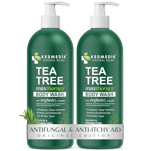 KESMEDIK Tea Tree Body Wash MaxTherapy, Itchy Skin Relief Soap, Soothes Jock Itch, Athlete's Foot,...