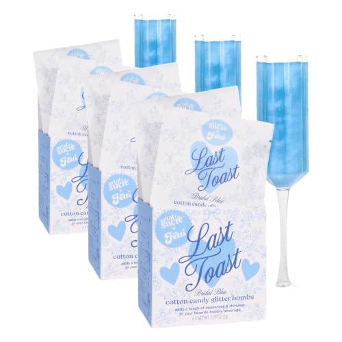 Image of xo, Fetti x Art of Sucre Bridal Blue Cotton Candy Glitter Drink Bombs - 4 pc, Edible Glitter | Bachelorette Decorations, Birthday Party Favor, Wedding Shower Supplies, Bridesmaid Gift (Pack of 3)