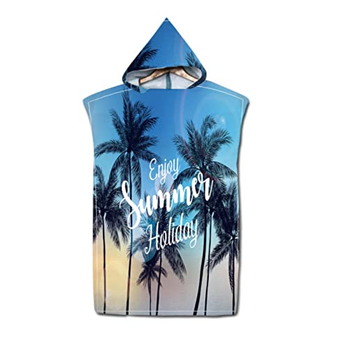 Sommerstil 3D-Druck Mikrofaser Schnell trocknendes Strandtuch mit Kapuze Urlaub Schwimmen Bademantel Handtuch Surfen Poncho Cover