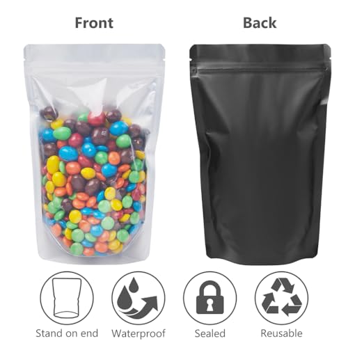 Bolsas de mylar a prueba de olores con ventana transparente bolsa de embalaje de alimentos 4